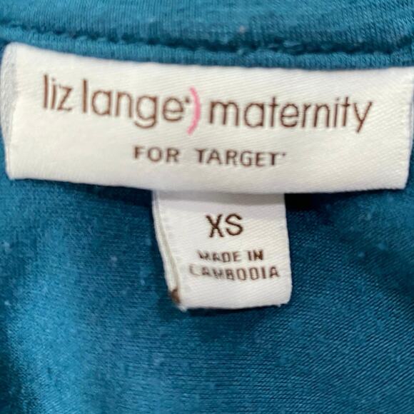 Liz Lange Maternity for Target Teal Top Size Extra Small Short Sleeve Tunic - Picture 4 of 10